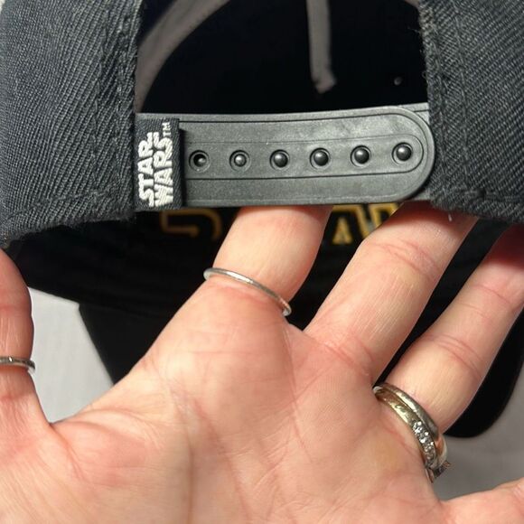 STAR WARS Black SnapBack Wide Brim Cap Baseball Hat Wool Blend Darth Vader - Picture 5 of 9